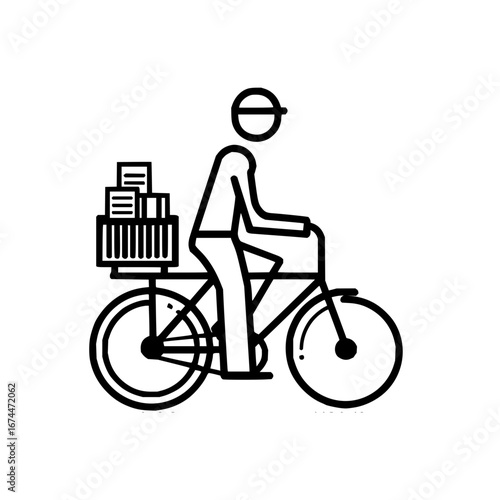 Bicycle delivery service vector illustration for eco friendly transport and logistics company icon design