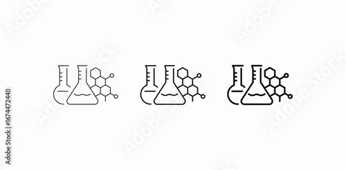 chemical flask molecule icon sign vector