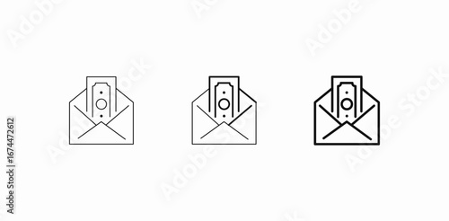 money in envelope icon sign vector