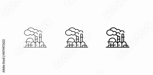 oil refinery plant icon sign vector