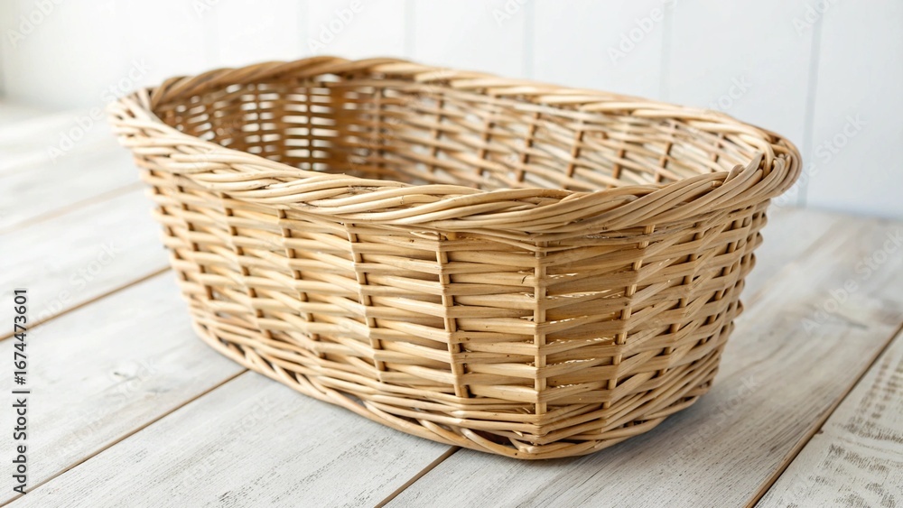 Obraz premium empty wicker basket