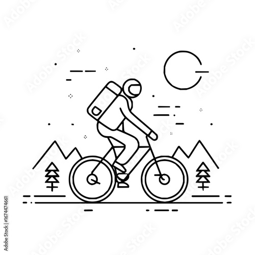 Cyclist adventure mountain biking outdoor recreation cycling tour bicycle travel nature ride mountain bike trip 100