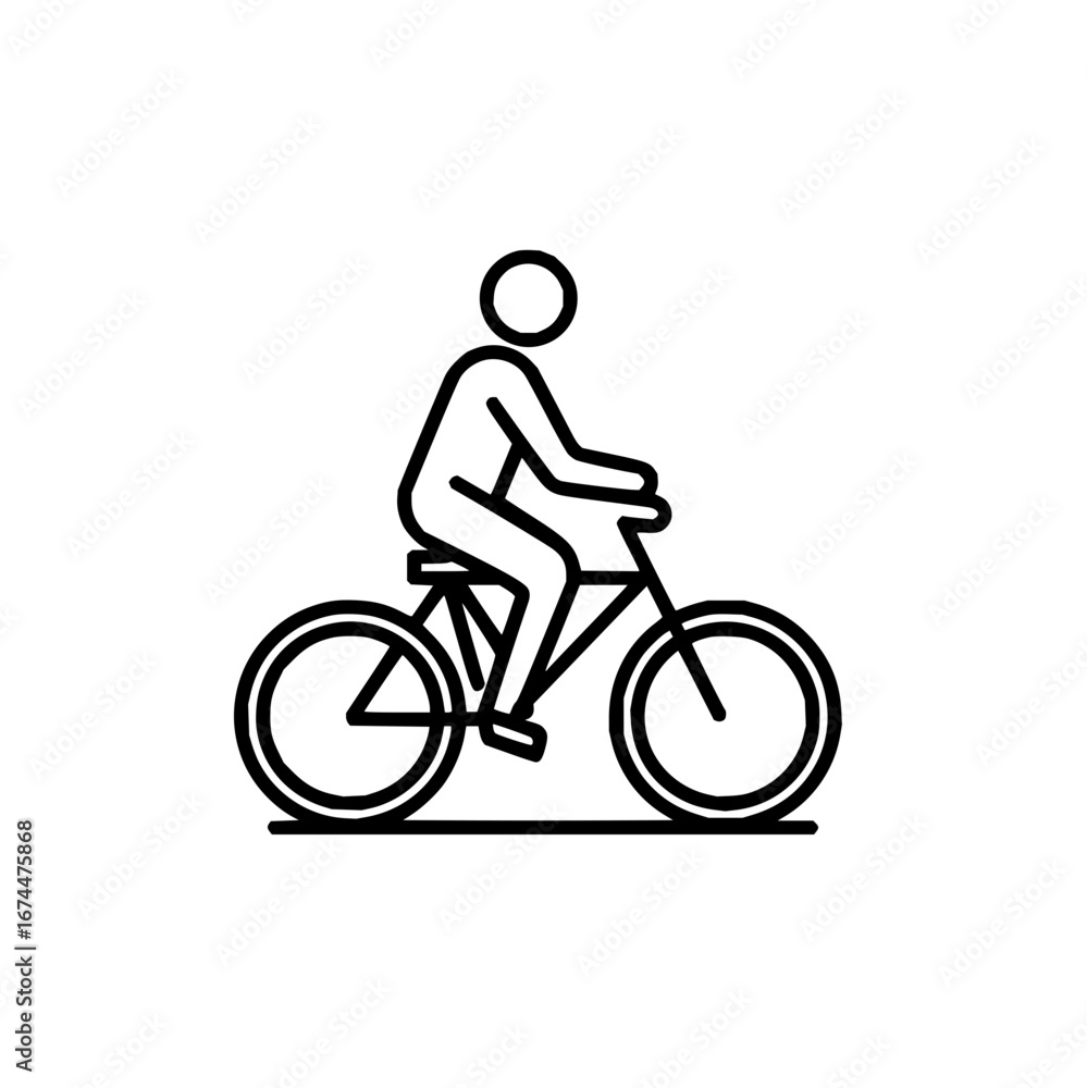 Fototapeta premium Bicycle riding icon vector illustration for sports and recreation activities design element concept 100
