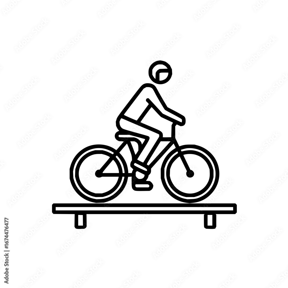 Fototapeta premium Bicycle riding exercise vector illustration for fitness and healthy lifestyle design concepts use case 100