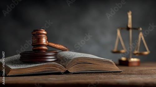 Legal book placed on pedestal symbolizing importance of justice, law education elevation, knowledge authority, and law representation for academic or professional design