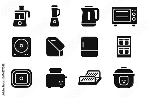 Toaster board icons vector icon kitchen fridge nano dish rack collapsible kettle