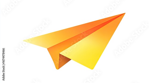 Wallpaper Mural Simple, orange-yellow paper airplane graphic Torontodigital.ca