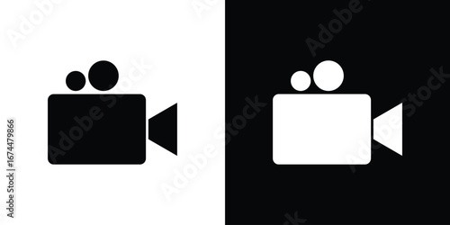 Video camera icon. filled flat sign for mobile concept and web