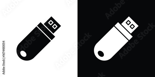 USB pendrive icon. filled flat sign for mobile concept and web