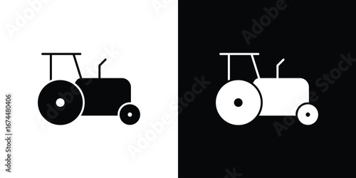 Tractor icon. filled flat sign for mobile concept and web