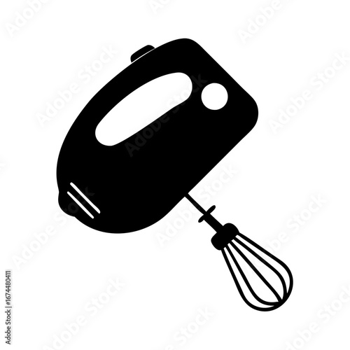 Vector art of hand mixer icon, a compact and efficient kitchen tool for baking and cooking, ideal for mixing ingredients with ease