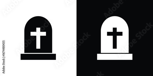 Tombstone icon. filled flat sign for mobile concept and web