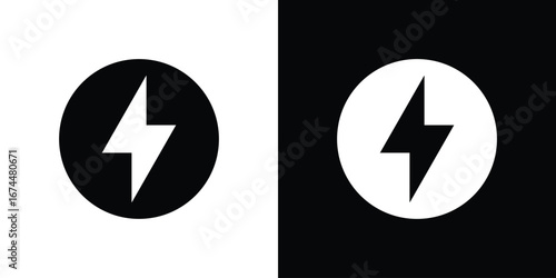 Thunder bolt icon. filled flat sign for mobile concept and web