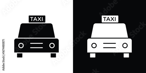 Taxi icon. filled flat sign for mobile concept and web