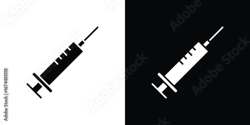 Syringe icon. filled flat sign for mobile concept and web