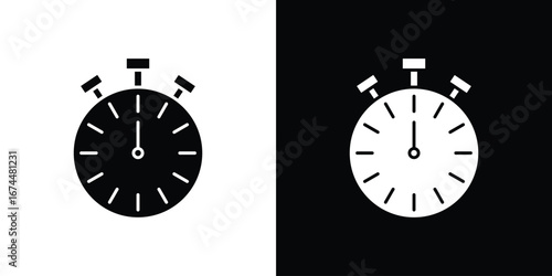 Stopwatch icon. filled flat sign for mobile concept and web