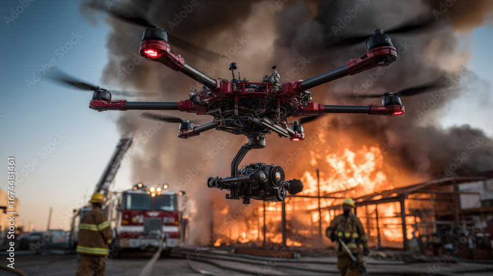Obraz premium drones are revolutionizing firefighting with advanced technology that outperforms traditional methods