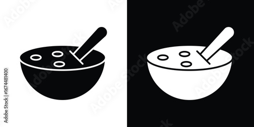 Soup icon. filled flat sign for mobile concept and web
