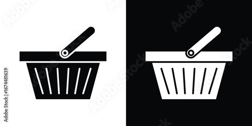 Shopping basket icon. filled flat sign for mobile concept and web
