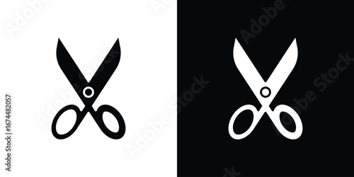 Scissors icon. filled flat sign for mobile concept and web
