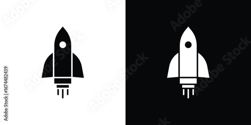Rocket launch icon. filled flat sign for mobile concept and web