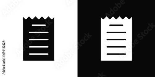 Receipt icon. filled flat sign for mobile concept and web