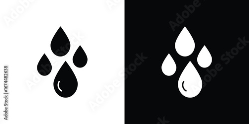 Raindrops icon. filled flat sign for mobile concept and web