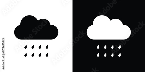 Rain icon. filled flat sign for mobile concept and web