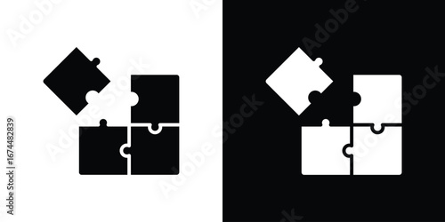 Puzzle icon. filled flat sign for mobile concept and web