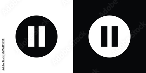 Pause icon. filled flat sign for mobile concept and web
