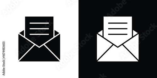 Open envelope icon. filled flat sign for mobile concept and web