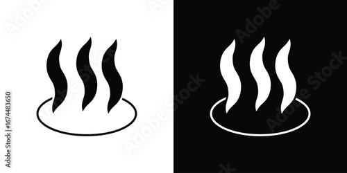 Onsen icon. filled flat sign for mobile concept and web