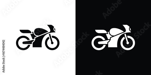 Motorcycle icon. filled flat sign for mobile concept and web