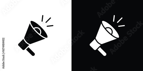 Megaphone icon. filled flat sign for mobile concept and web