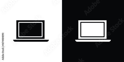 Laptop icon. filled flat sign for mobile concept and web
