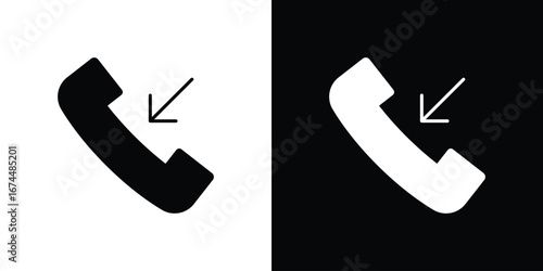 Incoming Call icon. filled flat sign for mobile concept and web