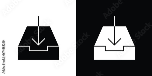 Inbox icon. filled flat sign for mobile concept and web