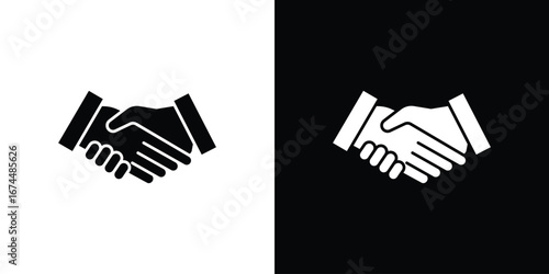 Handshake icon. filled flat sign for mobile concept and web
