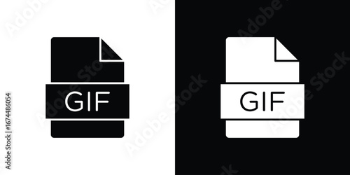 Gif icon. filled flat sign for mobile concept and web