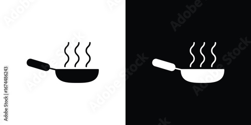 Frying pan icon. filled flat sign for mobile concept and web