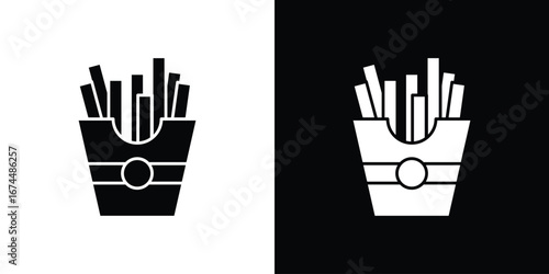 French-fries icon. filled flat sign for mobile concept and web