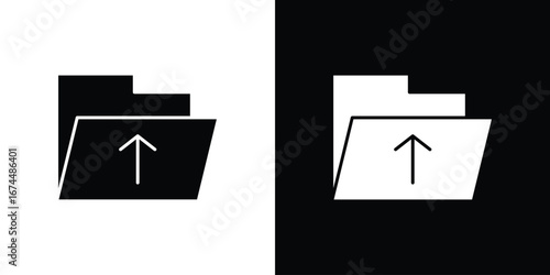 Folder upload icon. filled flat sign for mobile concept and web