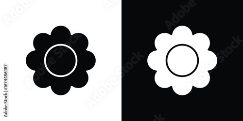 Flower icon. filled flat sign for mobile concept and web