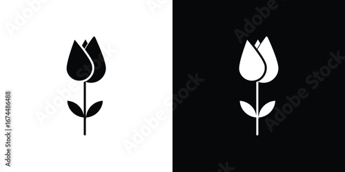 Flower tulip icon. filled flat sign for mobile concept and web