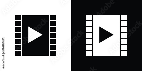Film icon. filled flat sign for mobile concept and web
