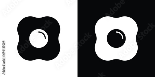 Egg fried icon. filled flat sign for mobile concept and web