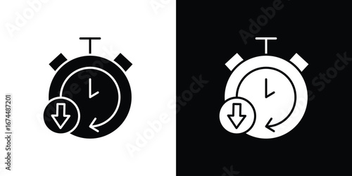 Down time icon. filled flat sign for mobile concept and web