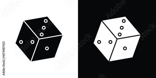 Dice icon. filled flat sign for mobile concept and web