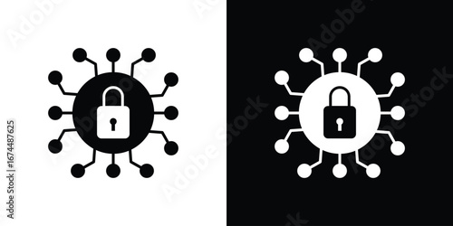 Cyber security icon. filled flat sign for mobile concept and web