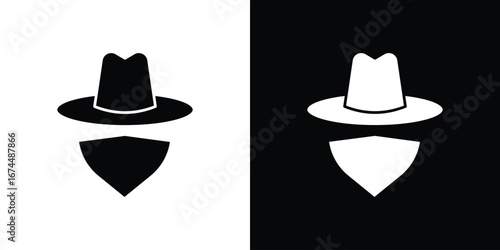 Cowboy icon. filled flat sign for mobile concept and web